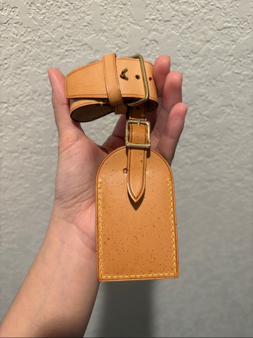 Louis Vuitton Tan Leather Luggage Tag - Picture 3 of 6